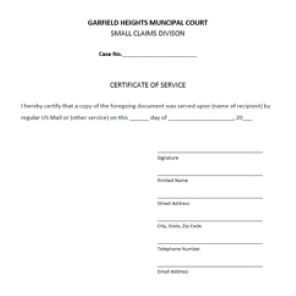 Certificate of Service