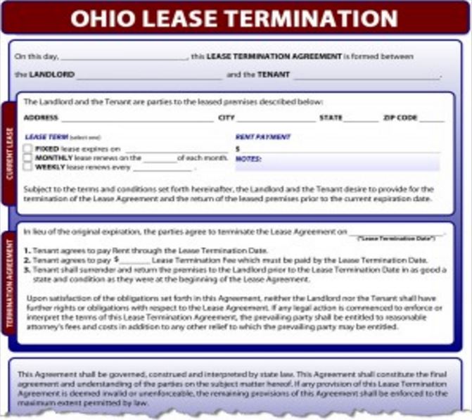 Ohio Notice to Terminate