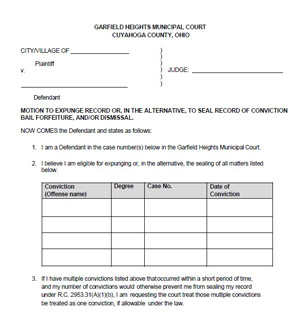 Motion to Seal a Conviction